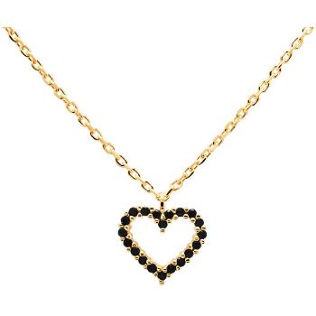 PDPAOLA Colier delicat placat cu aur pandantiv in forma de inimă Black Heart CO01-221-U (lanț, pandantiv)
