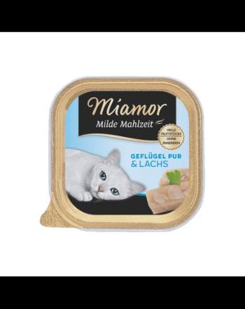 MIAMOR Milde Mahlzeit Poultry Pure&amp;Salmon 100g pasare si somon, hrana pisica