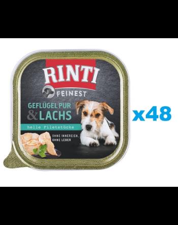 RINTI Feinest Poultry Pure&amp;Salmon tavite hrana pentru caini 48x150 g pasare si somon