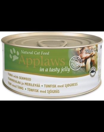 APPLAWS Cat Adult Tuna with Seaweed in Jelly Mancare umeda pentru piscia, cu ton si alge 6x70 g