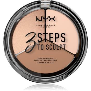 NYX Professional Makeup 3 Steps To Sculpt Patela pentru conturul fetei culoare 01 Fair 15 g