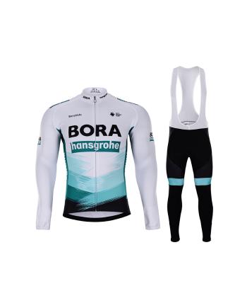 
                 BONAVELO Tricou și pantaloni de iarnă de ciclism - BORA 2021 WINTER - verde/negru/alb 
            