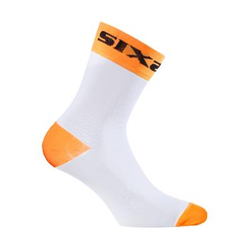 
                 SIX2 Șosete clasice de ciclism - WHITE SHORT - portocaliu/alb  
            