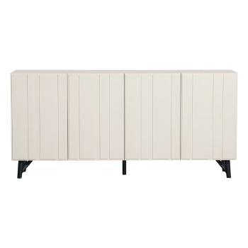 Comodă crem joasă din lemn de pin 181x85 cm Miller – WOOOD