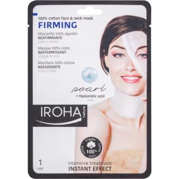 Iroha Firming Pearl mască din bumbac pentru față și gât, cu ser din perle și ser hialuronic