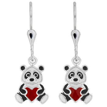 Praqia Jewellery Cercei pentru copii din argint Ursuleț Panda NA8043