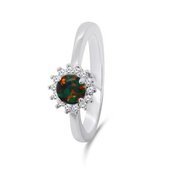 Brilio Silver Inel minunat de argint cu opal și pietre de zircon RI056WBC 58 mm