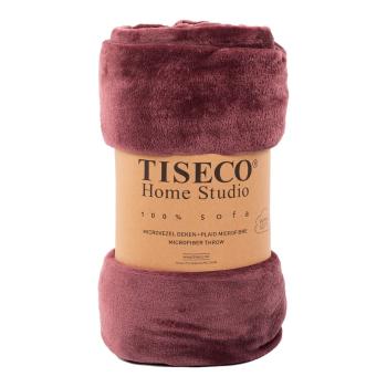 Cuvertură burgundy din micropluș pentru pat dublu 180x220 cm Cosy – Tiseco Home Studio