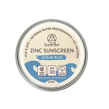 Suntribe Cremă naturală de protecție solară cu zinc SPF 30 Față & Sport 15 g albastra de mare