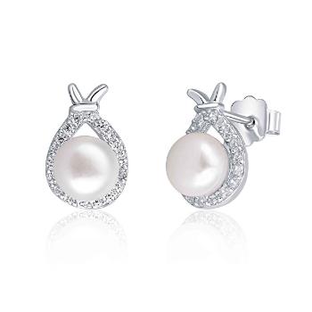 JwL Luxury Pearls Cercei din argint strălucitori, cu perle și zirconiu JL0605