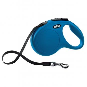 FLEXI Classic M Cord, lesă retractabilă câini, 25kg, bandă, 5m, albastru