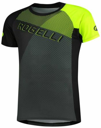 gratuit ciclism MTB jersey Rogelli AVENTURĂ 2.0 cu scurt maneca şi lateral buzunar, negru și gri-reflectorizant galben 060.112