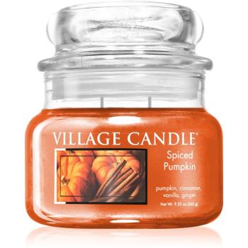 Village Candle Spiced Pumpkin lumânare parfumată  (Glass Lid) 262 g