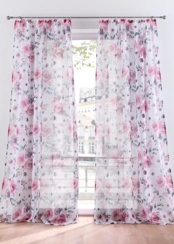 Perdea cu print floral (1buc)