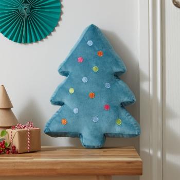 Pernă decorativă din catifea 34x40 cm  cu model de Crăciun Christmas Tree – Catherine Lansfield