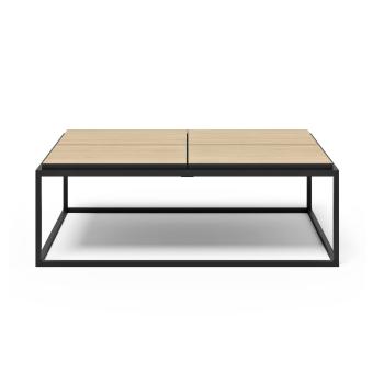 Măsuță de cafea negru-natural  cu blat cu aspect de lemn de stejar 75x120 cm Douro – TemaHome