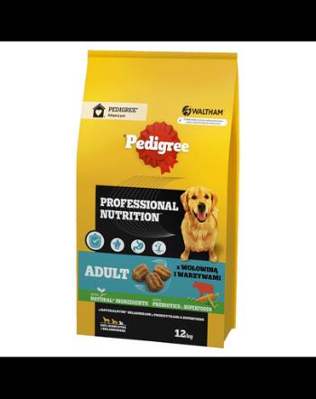 PEDIGREE Adult Professional Nutrition 12 kg cu vita si legume pentru caini talie mare si medie