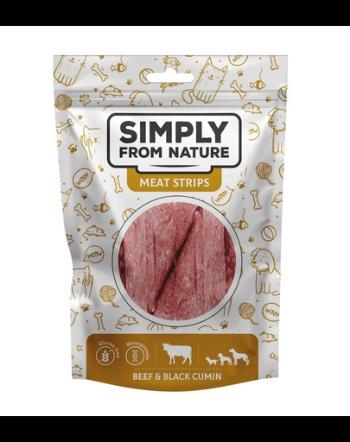 SIMPLY FROM NATURE Meat Strips Fasii carne vita cu nigella pentru caini 80 g