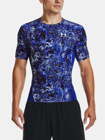 Under Armour UA HG Armour Comp Print SS Tricou Albastru