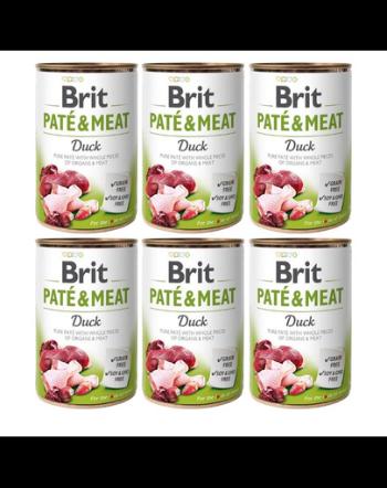 BRIT Pate&amp;Meat duck 6x400 g pate cu rata pentru caini