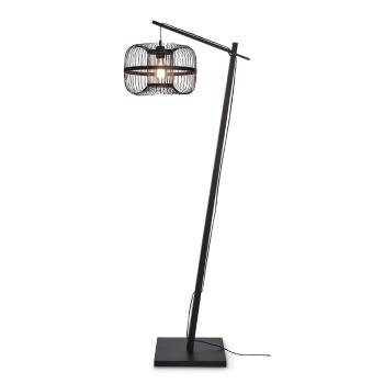 Lampadar negru cu abajur din bambus (înălțime 150 cm) Hokkaido – Good&Mojo