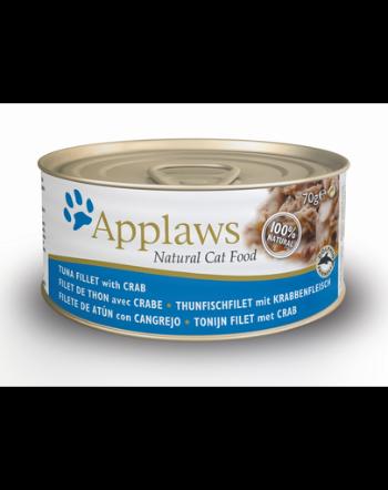 APPLAWS hrana umeda pentru pisici, cu ton si crab 70 g x 12 (10+2 GRATIS)