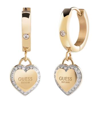 Guess Cercei rotunzi placați cu aur cu inimioare Fine Heart JUBE01426JWYGT / U