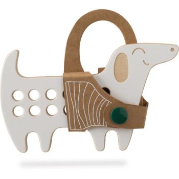 Milin Small Wooden Lacing Toy Daschund jucărie cu activități 8 cm x 13 cm x 0,7 cm 1 buc