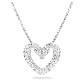 Swarovski Colier blând placat cu rodiu Inimă Una 5625533