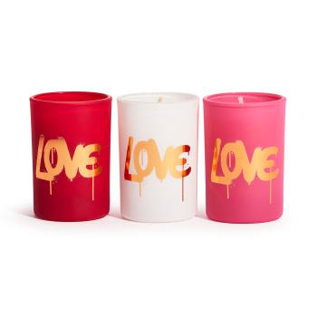 Revolution Home Set de lumânări parfumate Love Collection Love Is In The Air Mini Candle Gift Set 3 x 40 g