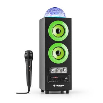 Auna Discostar verdeportabil 2.1 Bluetooth Speaker USB SD FM AUX LED Jelly Ball baterie portabila incl. Microfon