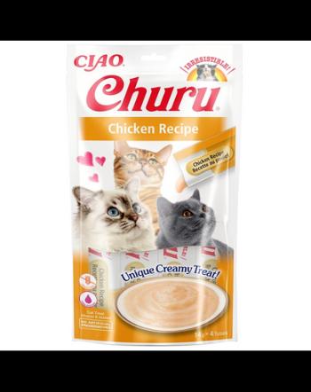 INABA Churu Cat Recompensa pentru pisici, piure cu pui 56 g