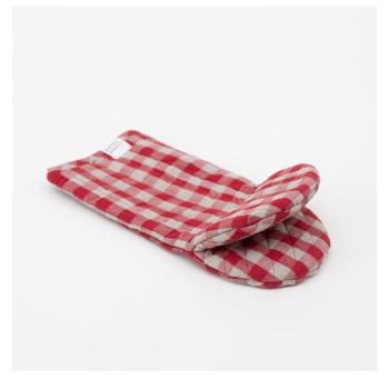 Mănușă de bucătărie din in Red Gingham – Linen Tales