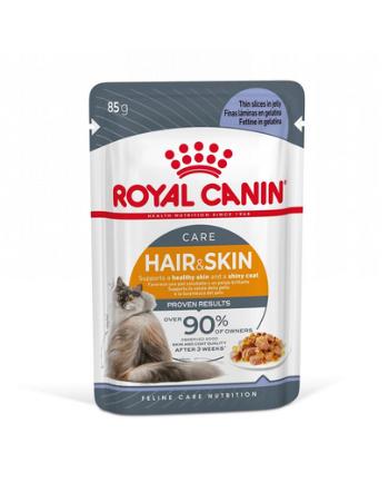 ROYAL CANIN Hair&amp;Skin in aspic hrana umeda pisica pentru piele si blana sanatoase 24 x 85 g