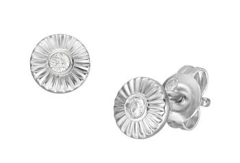 Fossil Cercei eleganți din argint cu cristal Circle JFS00617040