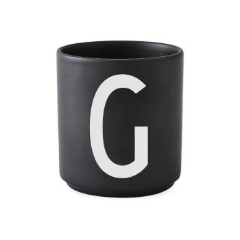 Cană din porțelan Design Letters Alphabet G, 250 ml, negru