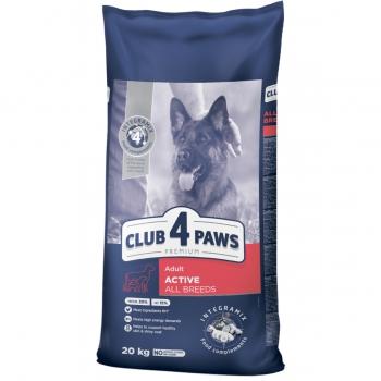 CLUB 4 PAWS Premium Active, Pui, hrană uscată câini, activitate intensă, 20kg