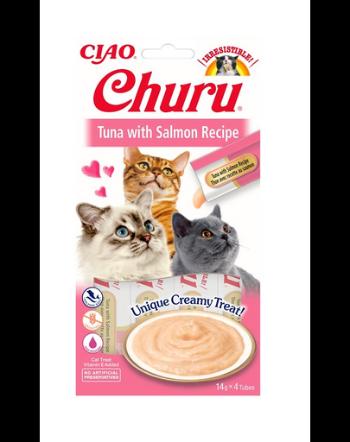 INABA Churu Cat Recompensa pentru pisici, piure cu ton si somon 56 g