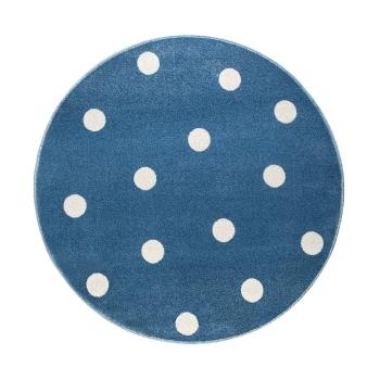 Covor rotund cu puncte KICOTI Blue, ø 100 cm, albastru