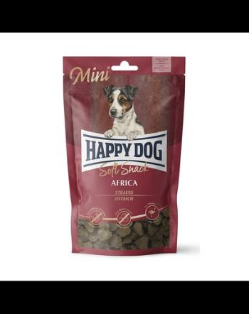 HAPPY DOG Soft Snack Mini Africa, gustari pentru caini, cu strut, 100 g