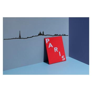 Decorațiune de perete cu silueta orașului The Line Paris, negru