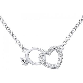 Silvego Colier din argint cu un pandantiv în formă de inel și o inimă MWN01149