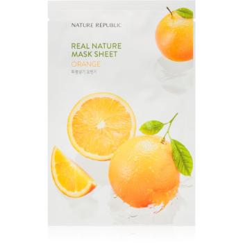 NATURE REPUBLIC Real Nature Orange Mask Sheet mască textilă hidratantă pentru o piele mai luminoasa 23 ml