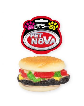 PET NOVA DOG LIFE STYLE Hamburger jucarie pentru caini 9cm