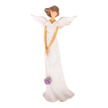 Statuetă decorativă Dakls Angel with a Bouquet, înălțime 20 cm