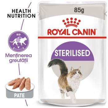 Royal Canin Sterilised Adult, plic hrană umedă pisici sterilizate, (pate), 85g