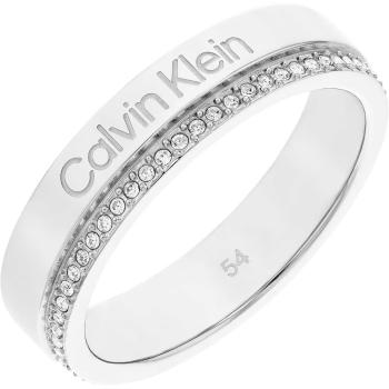 Calvin Klein Inel din oțel cu cristale Minimal Linear 35000200 52 mm