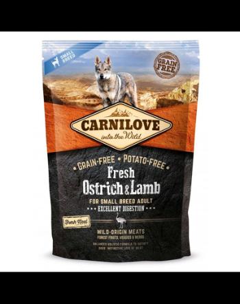 CARNILOVE Fresh Adult Small Breed hrana uscata caini adulti de talie mica, cu strut si miel 1,5 kg