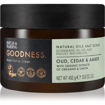 Baylis & Harding Goodness Oud, Cedar & Amber sare pentru exfoliere pentru corp 450 g