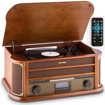 Auna Belle Epoque 1908 DAB, sistem stereo retro, gramofon, DAB +